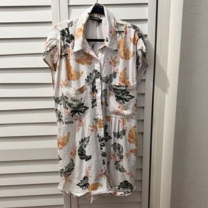 Casual Romper.Leaf Pattern. Fun & Comfortable.